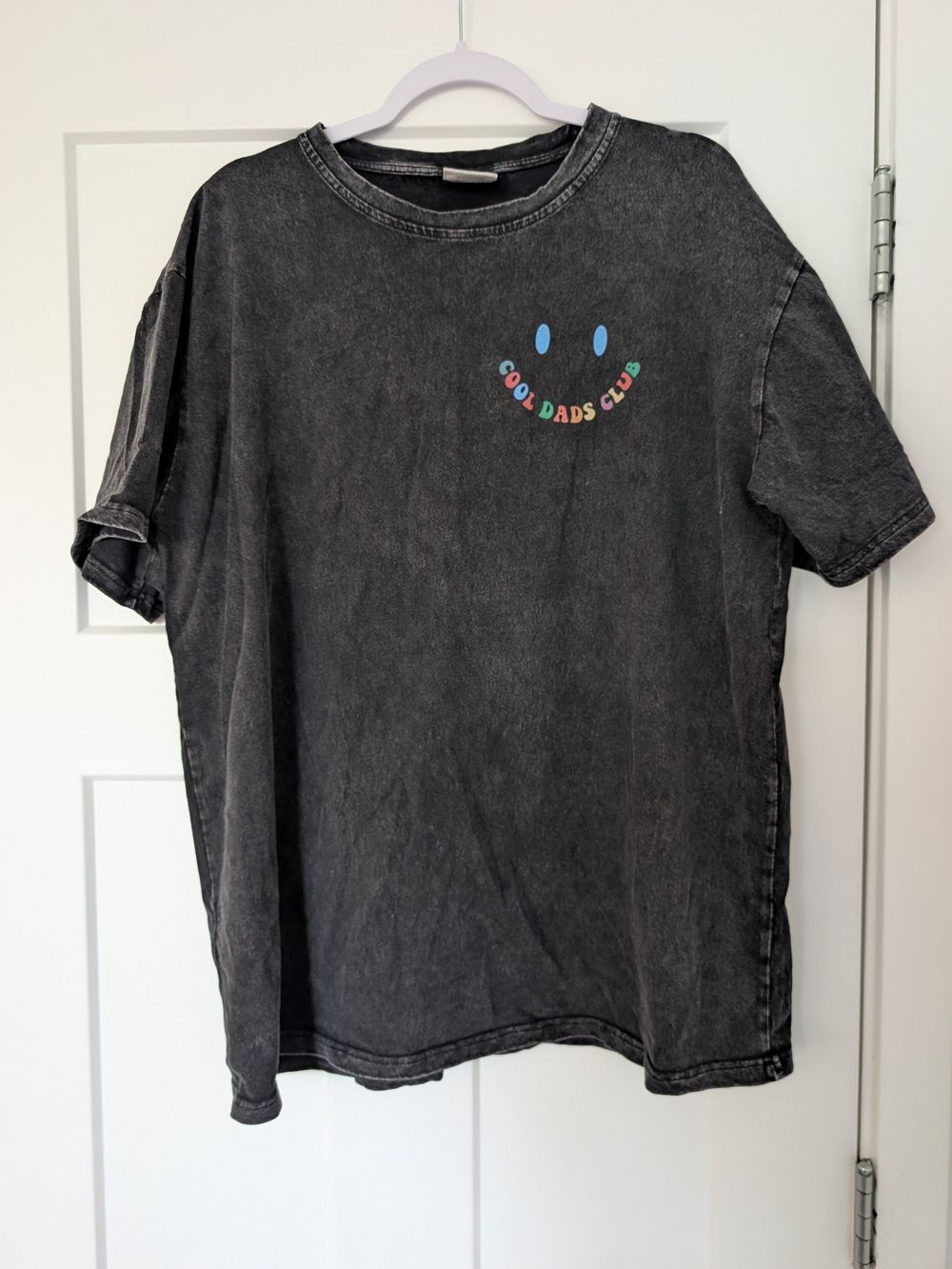 Comfort Colors Black Cool Dad's Club Graphic Tee with Colorful Smiley Size XL
